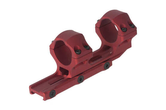 Leapers UTG ACCU-SYNC 30mm rifle scope mount with red medium height rings mounts securely with three cross bolts